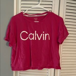 🌺BOGO🌺 Calvin Klein Pink Cropped Boxy T-Shirt
